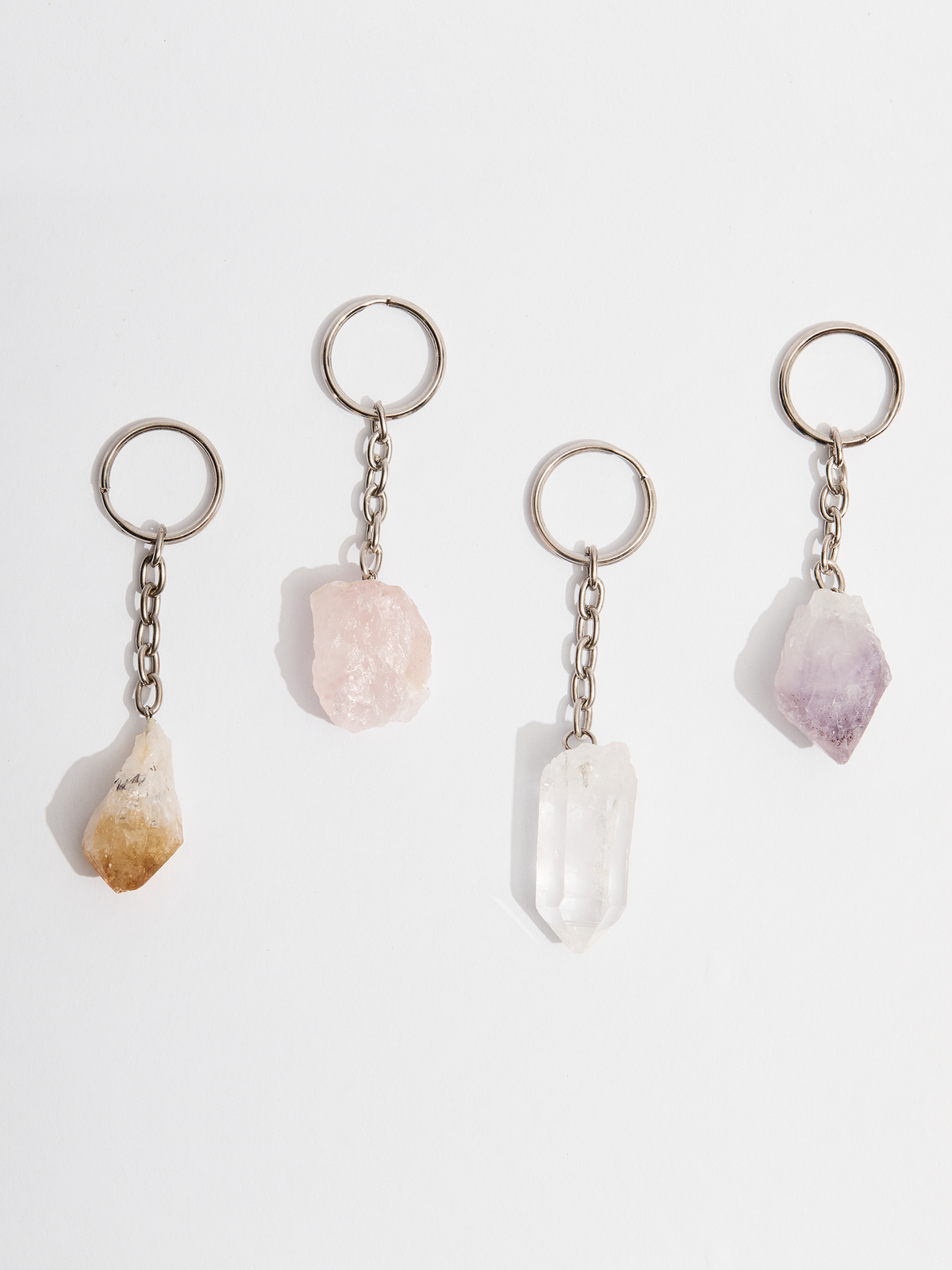 Crystal Letter Keyrings ◇ Rose Quartz – Secret Crystal Garden