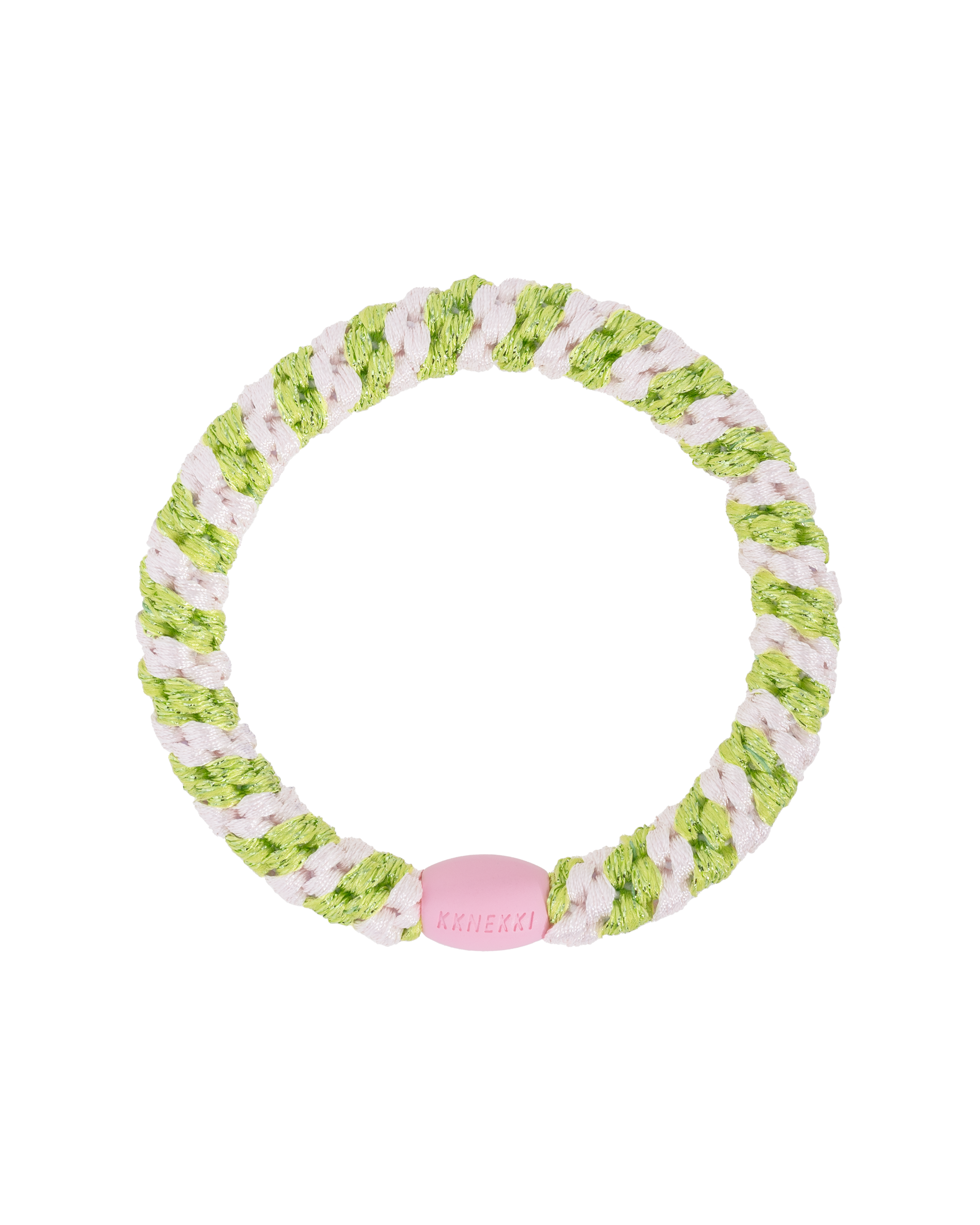 KKNEKKI hair elastics Ballet Pink Lime Glitter Stripe