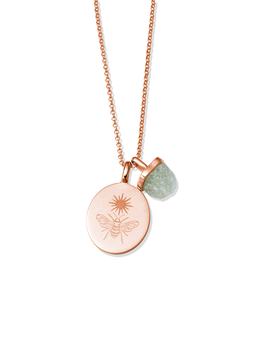 Confidence + Abundance Necklace | KKJ x Dreamy Moons | green aventurine