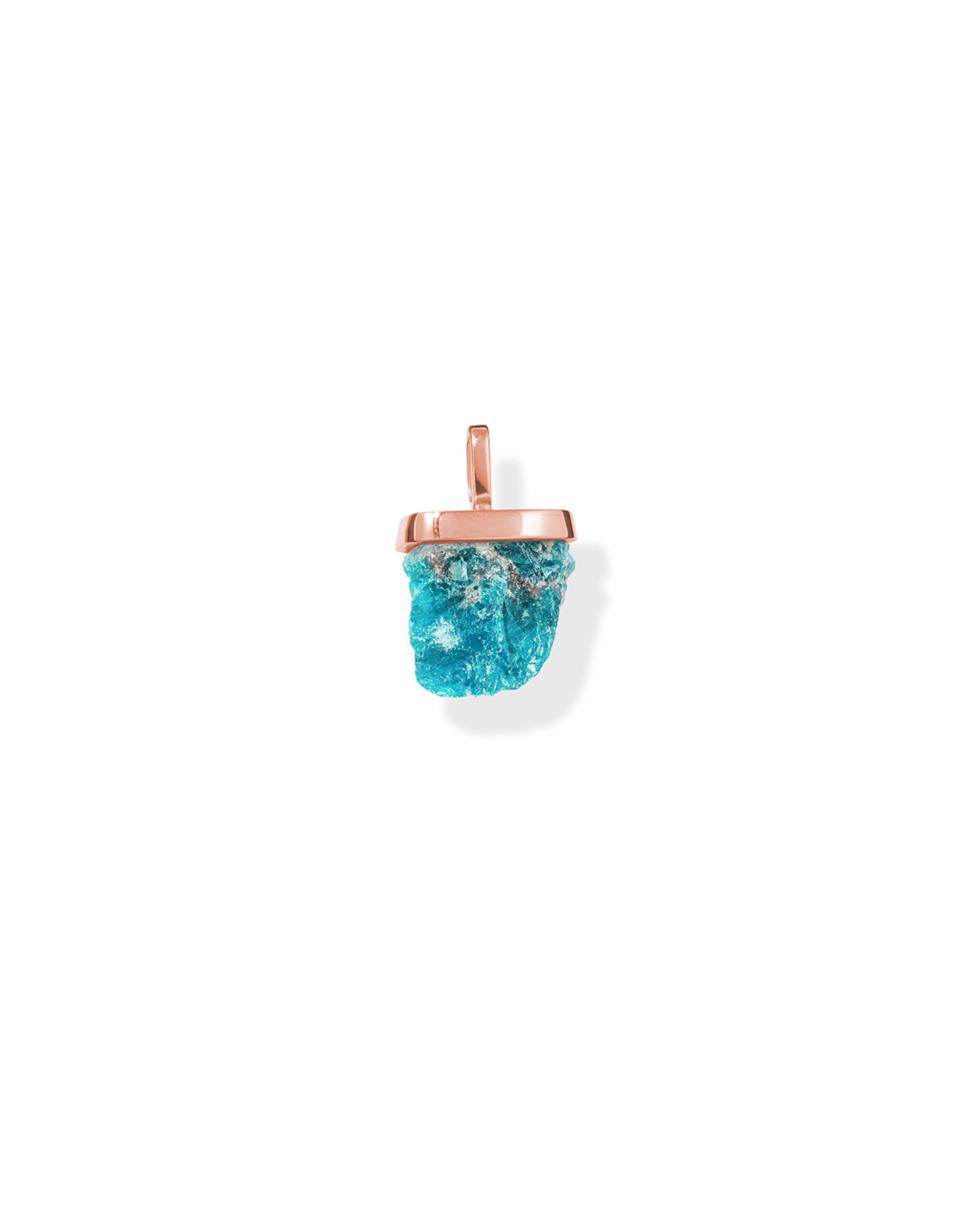 raw crystal necklace charm | blue apatite