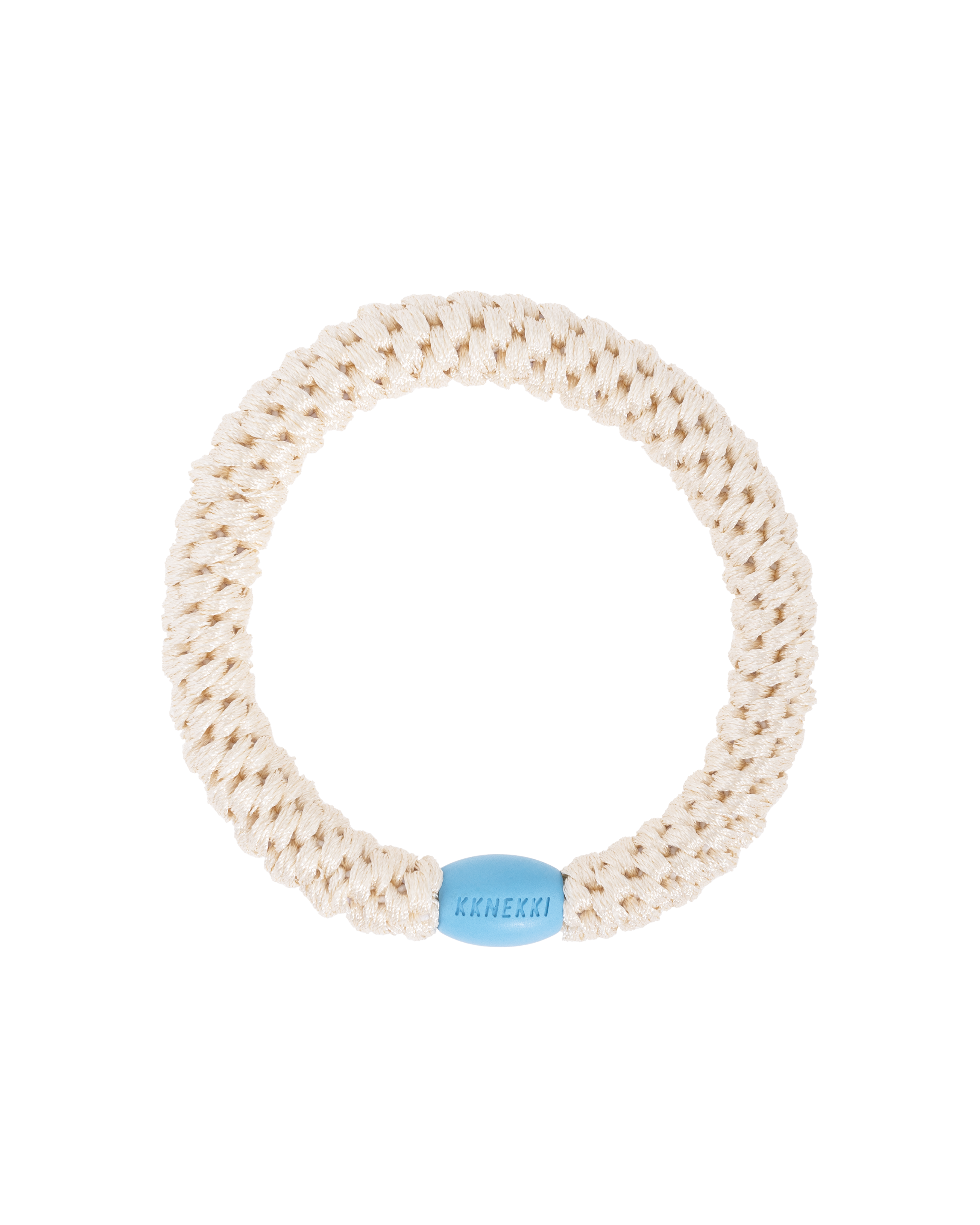 KKNEKKI hair elastics Ivory Blue Bead