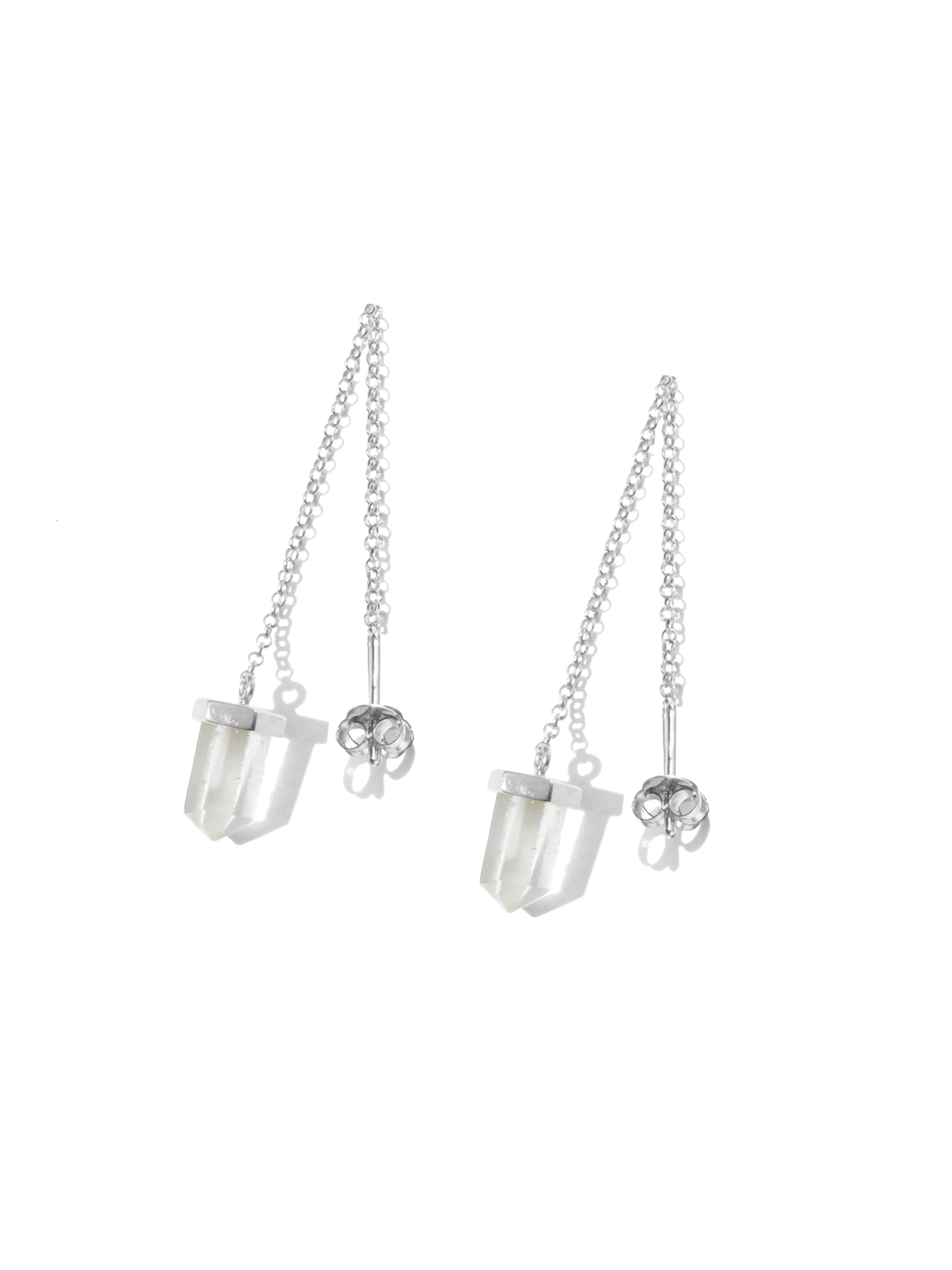 marvel two way earrings | clear quartz